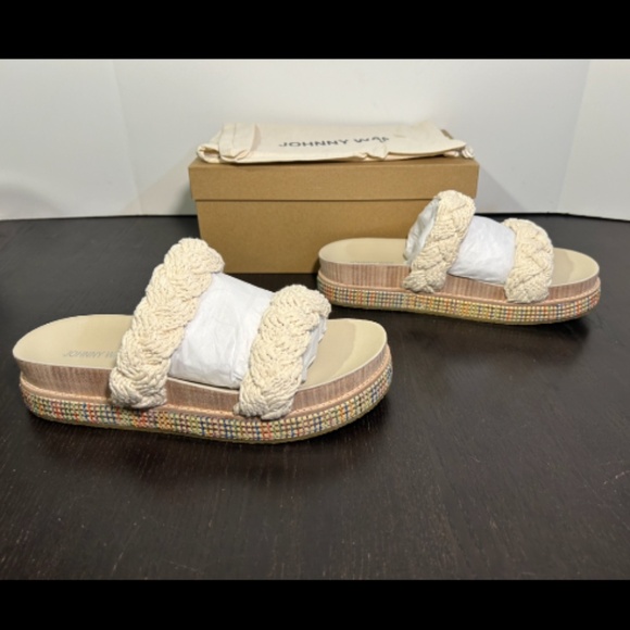 Johnny Was Braided Rope Platform Sandals Size 10 - New - Picture 2 of 12